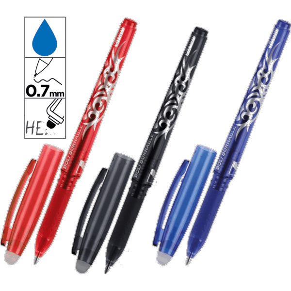  Bolígrafos borrables – Bolígrafo de tinta azul borrable para  estudiantes, bolígrafos de escritura multifunción, bolígrafo de gel de  0.020 in, escritura fluida, calidad fuerte : Productos de Oficina